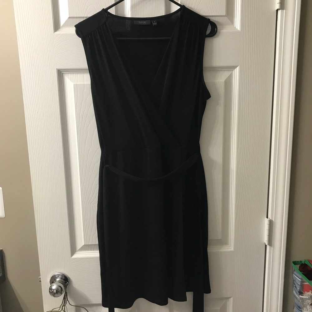 Sleeveless Black Dress w/ wrap top & A-line skirt